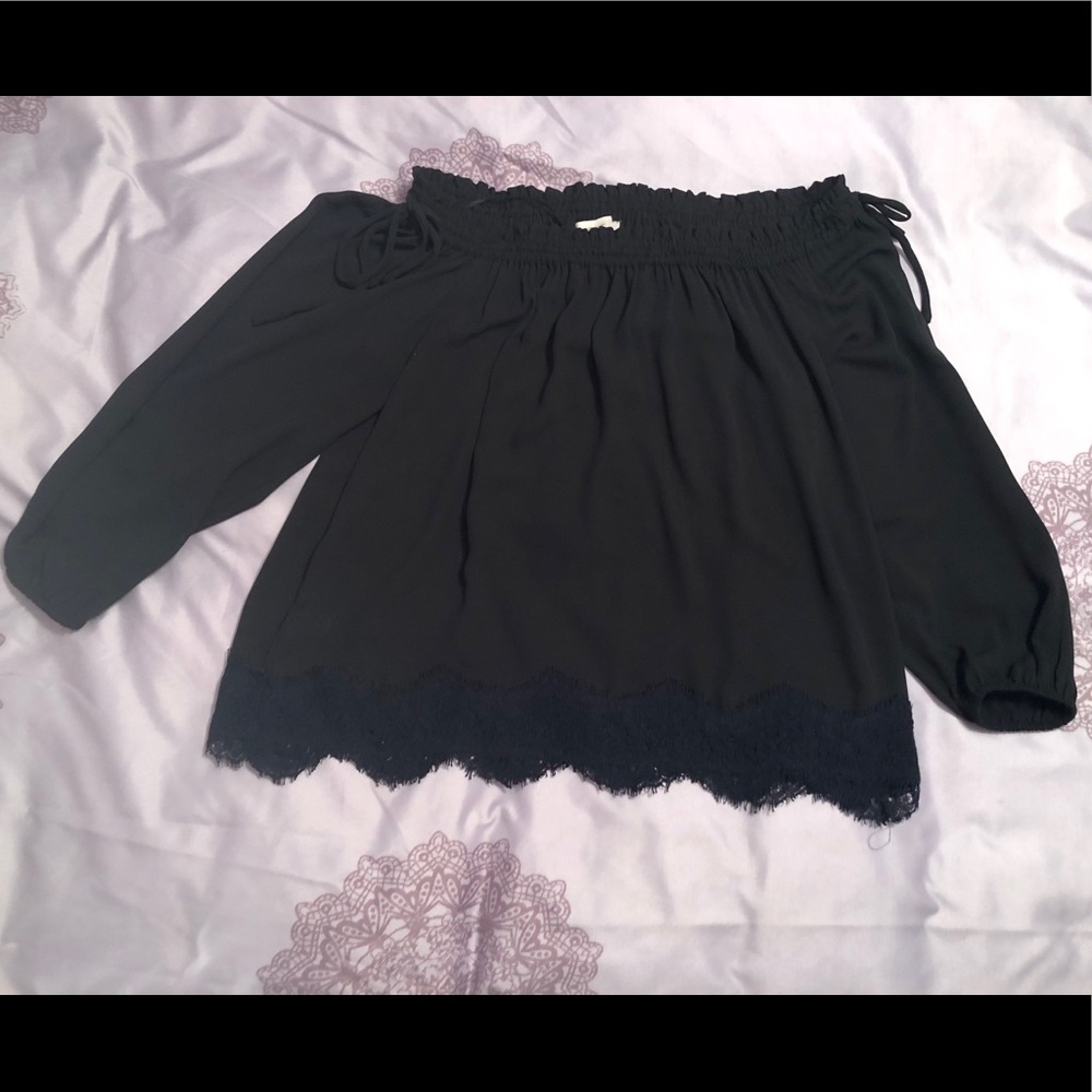 Loft lace hem off the shoulder top